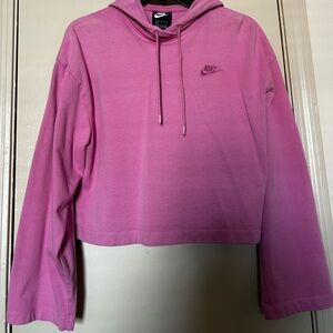 Nike Pink Cropped Lightweight Hoodie